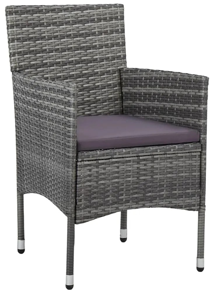 vidaXL Καρέκλες Τραπεζαρίας Κήπου 2 τεμ. Γκρι από Συνθετικό Ρατάν