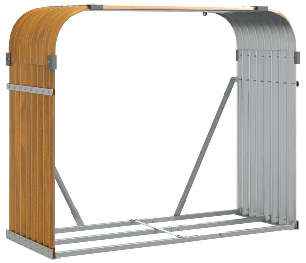 vidaXL Ξυλοθήκη Ξύλινη Όψη 120x45x100 εκ. από Γαλβανισμένο Ατσάλι
