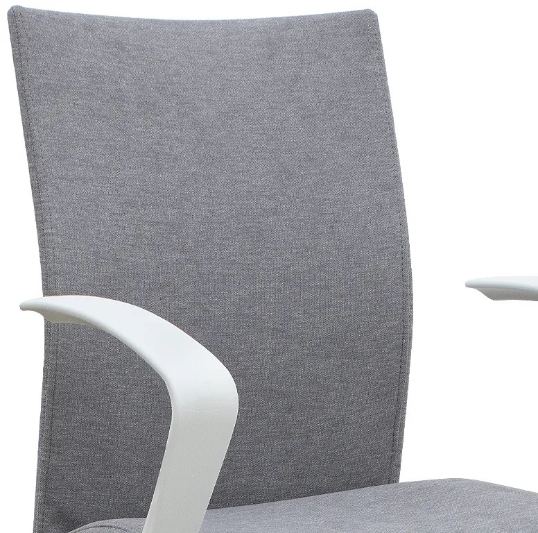 Καρέκλα γραφείου Berlin Megapap υφασμάτινη χρώμα γκρι - λευκό 64x63x89/96εκ.