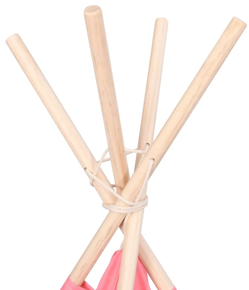 vidaXL Σκηνή Teepee Παιδική Ριγέ 120x120x150 εκ. Peach Skin με Σάκο