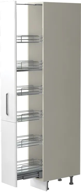 Επιδαπέδιο ντουλάπι ψηλό Modena K21-30-1KZ-Γκρι ανοιχτό - Λευκό γυαλιστερό - 30.00Χ60.00Χ216.00cm