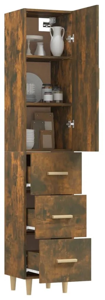 vidaXL Ντουλάπι Καπνιστή δρυς 34,5x34x180 εκ. από Επεξεργασμένο Ξύλο