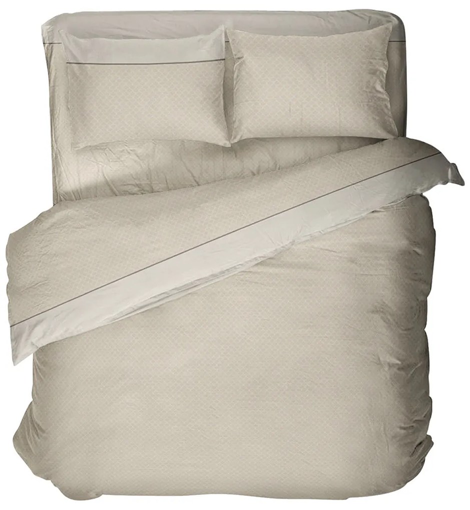 Φανελένια Παπλωματοθήκη Υπέρδιπλη (220x240) Viopros Flannels 2543 Μπεζ