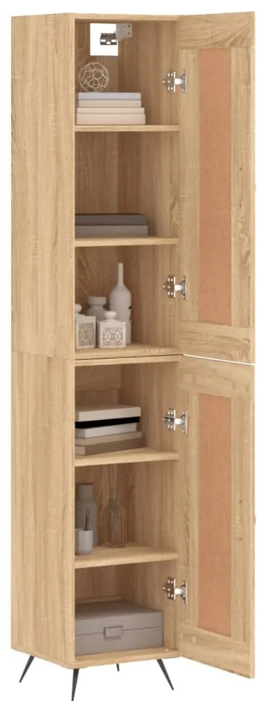 vidaXL Μπουφές Sonoma δρυς 34,5 x 34 x 180 εκ. από Επεξεργασμένο Ξύλο