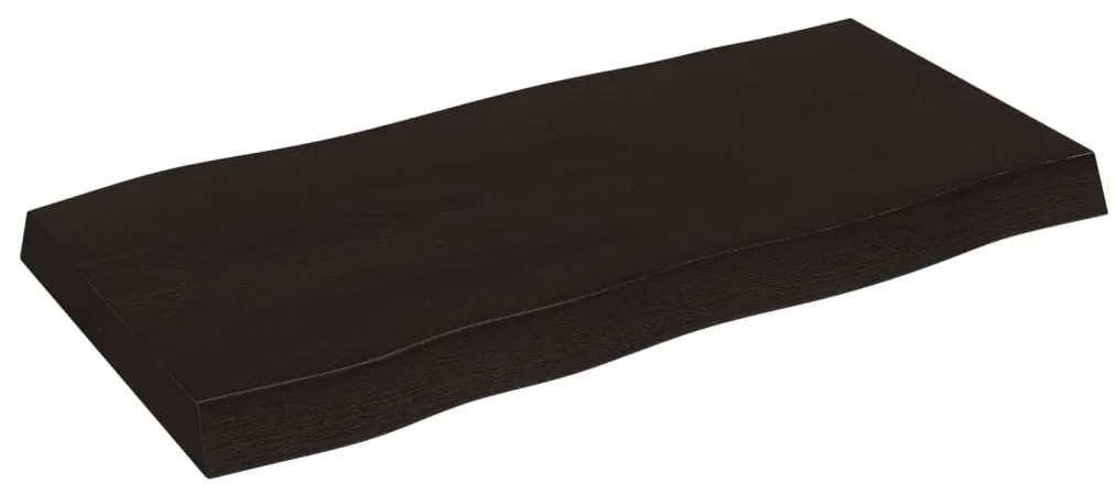 vidaXL Επιφ Τραπεζιού Αν Καφέ 80x40x(2-6)εκ. Ακατέργ. Μασίφ Ξύλο Δρυός