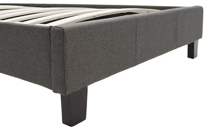 Κρεβάτι Nevil μονό 100x200 με ύφασμα χρώμα ανθρακί 106x218x109 εκ.