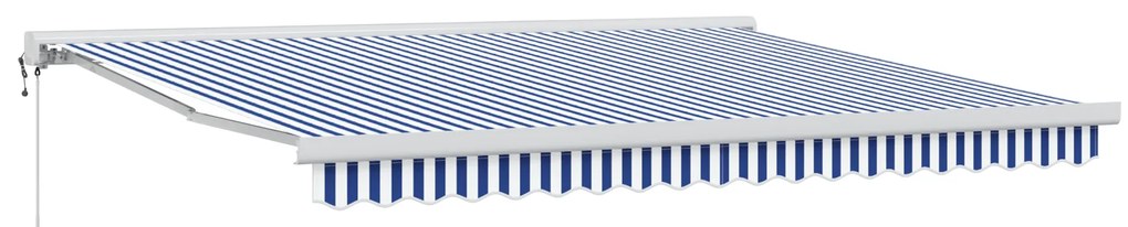 vidaXL Ανασυρόμενη Τέντα Μπλε και Λευκή 350x250 εκ.