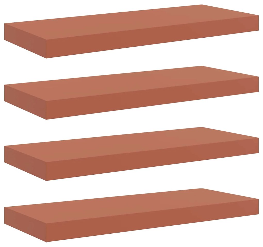 vidaXL Ράφι Τοίχου 4 pcs Κόκκινο 50 x 23 x 4 εκ. Επεξεργασμένο ξύλο