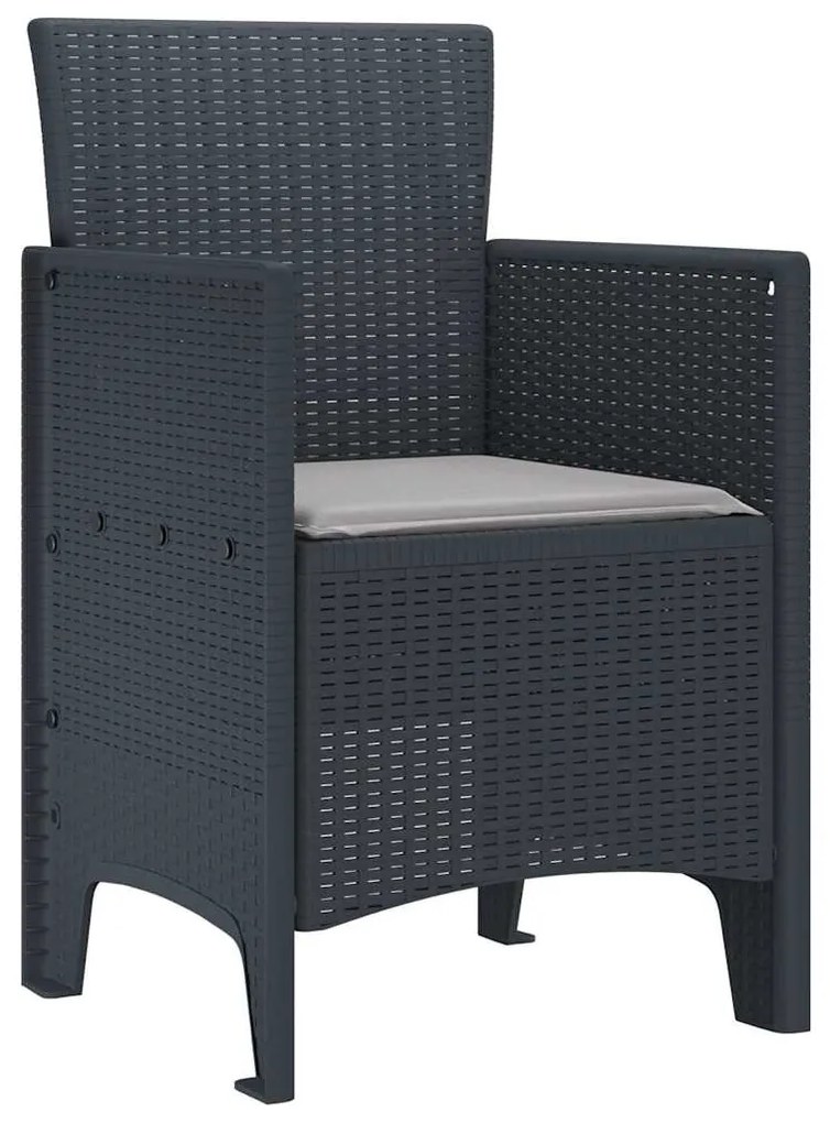 vidaXL Καρέκλα Κήπου 2 pcs Ανθρακί 53 x 49 x 85 εκ. Πολυπροπυλένιο