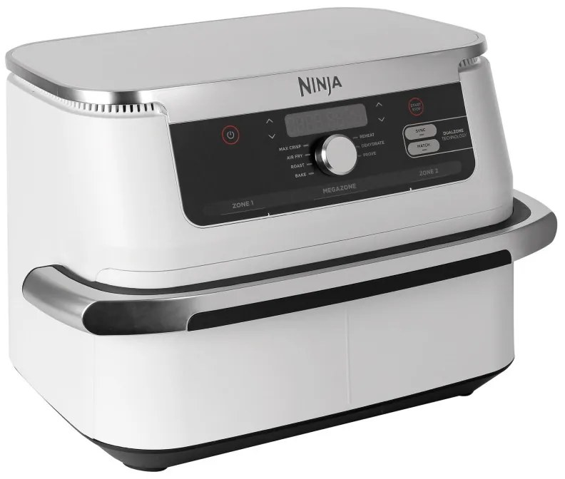 Διπλή φριτέζα με ζεστό αέρα Ninja AF500EUWH, 10,4 l, 7 προγράμματα, Χρονοδιακόπτης, Ανεξάρτητες ζώνες, Λευκό