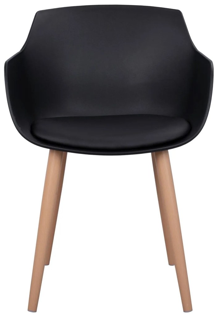 Καρέκλα Tραπεζαρίας LUCIE Μαύρη με Μεταλλικά πόδια 56x57x80εκ. 2αδα 56x57x80 εκ.