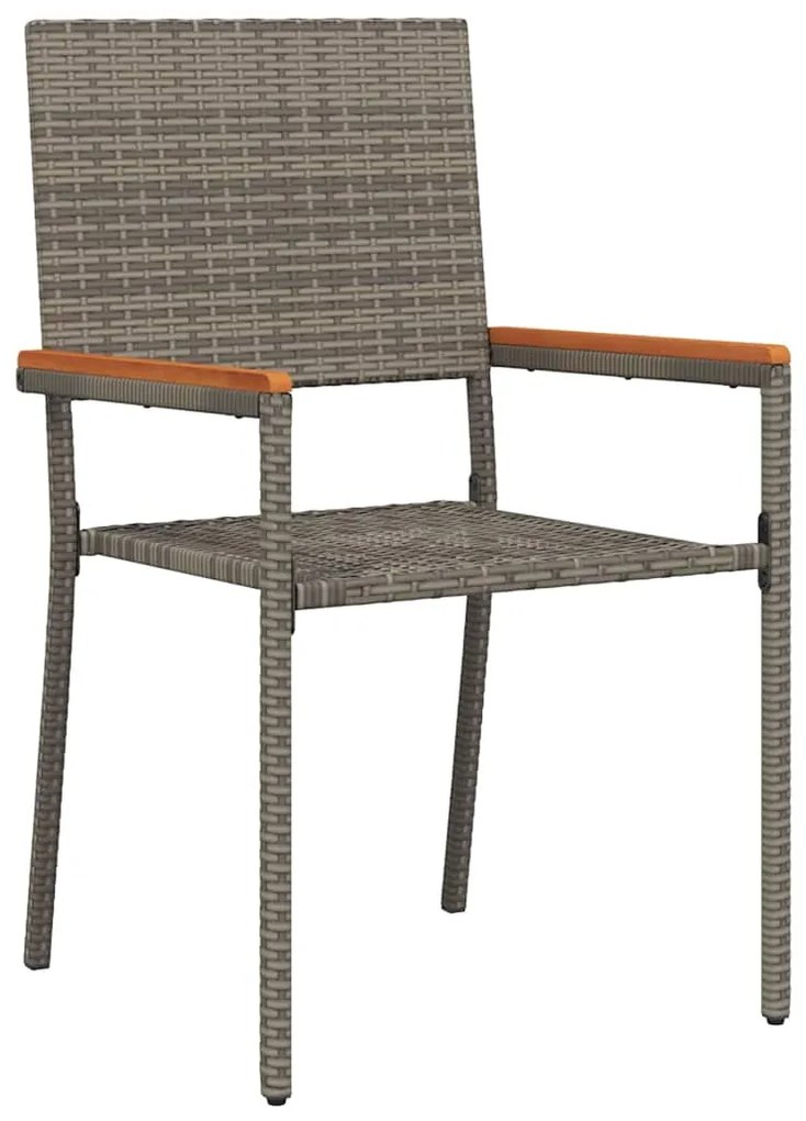 vidaXL Σέτ φαγητού για κήπο 3 pcs Γκρι και Καφέ συνθετικό ρατάν