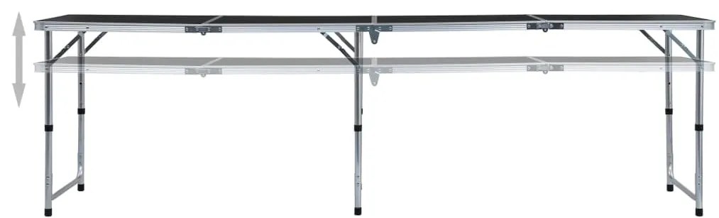 vidaXL Τραπέζι Κάμπινγκ Πτυσσόμενο Γκρι 240 x 60 εκ. Αλουμινίου