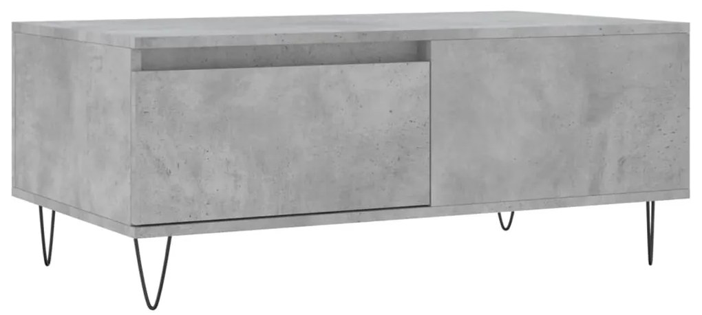 vidaXL Τραπεζάκι Σαλονιού Γκρι Σκυροδ. 90x50x36,5 εκ. Επεξεργ. Ξύλο