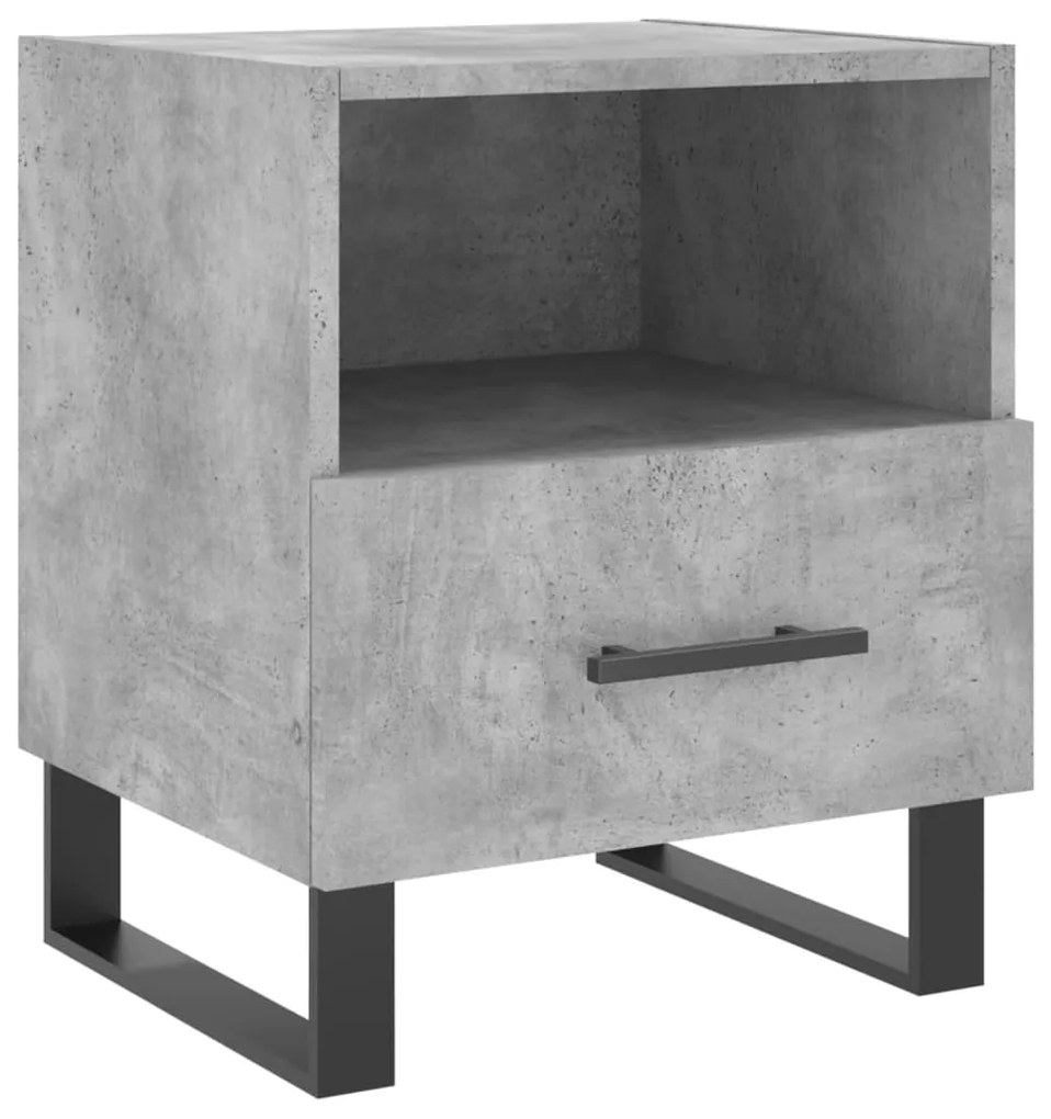 vidaXL Κομοδίνο Γκρι Σκυροδ. 40 x 35 x 47,5 εκ. από Επεξεργασμένο Ξύλο
