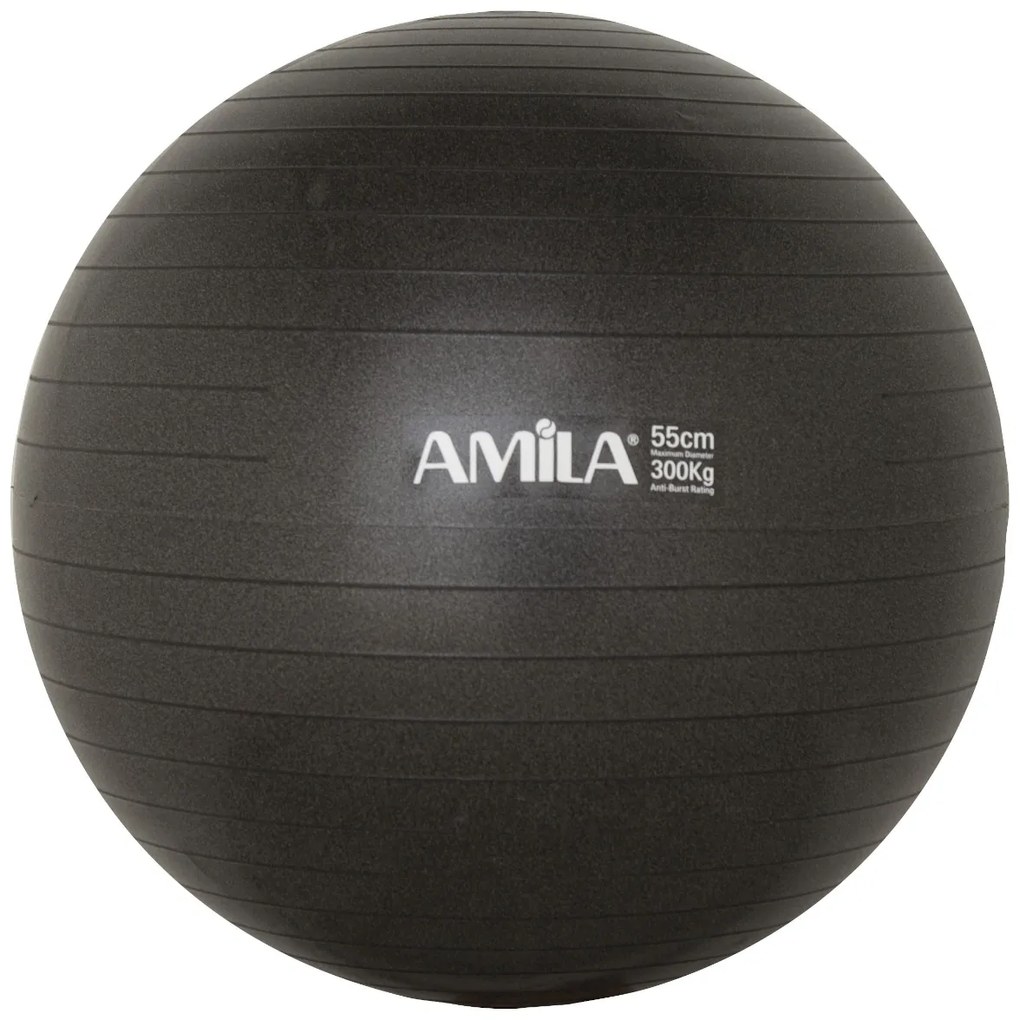 Μπάλα Κινησιοθεραπείας Amila Bulk 55cm Μαύρη 48412