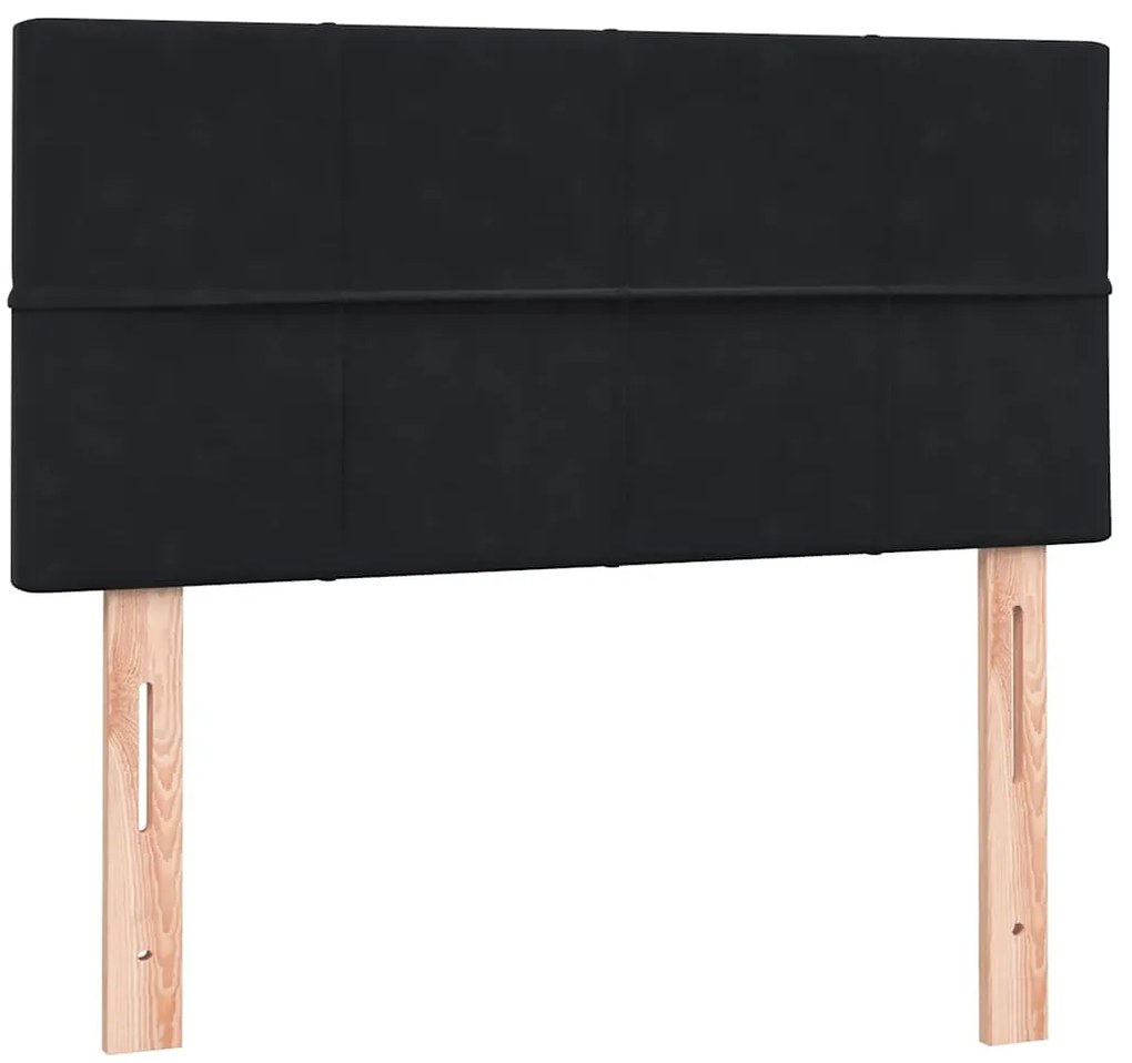 vidaXL Κρεβάτι Boxspring με Στρώμα Μαύρο 90x210 εκ. Βελούδινο