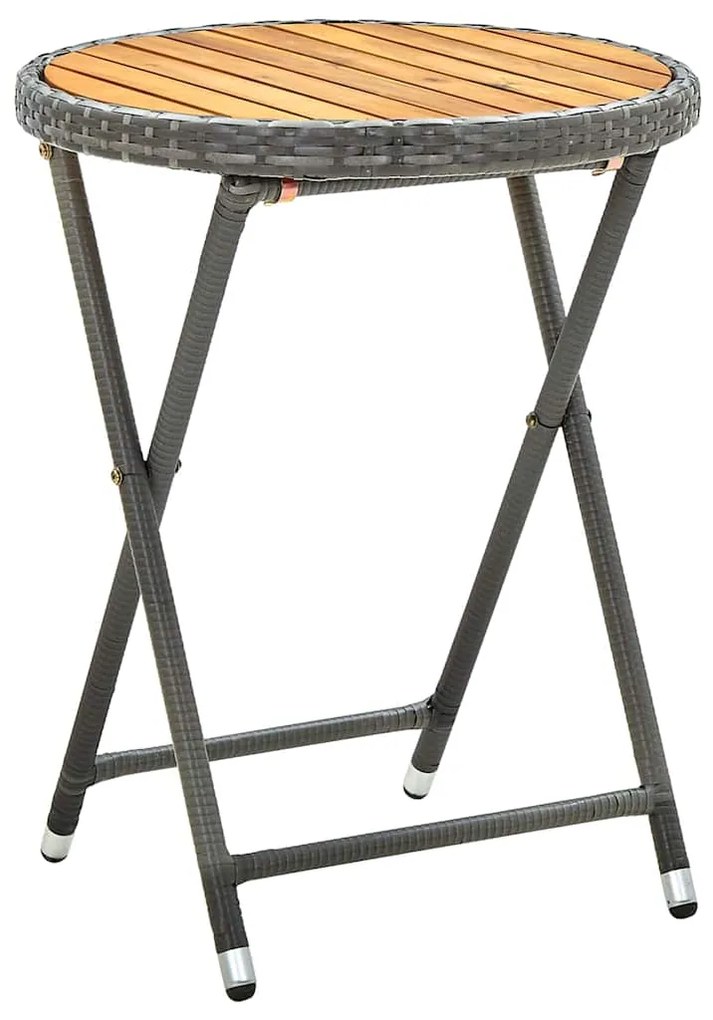 vidaXL Σετ Μπιστρό Κήπου 3 pcs Γκρι Πολυ ράταν