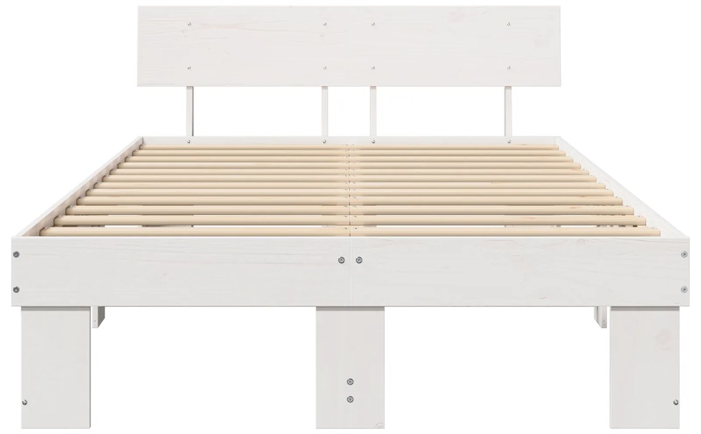 vidaXL Σκελετός Κρεβατιού Λευκό 120 x 200 cm Συμπαγές ξύλο πεύκου