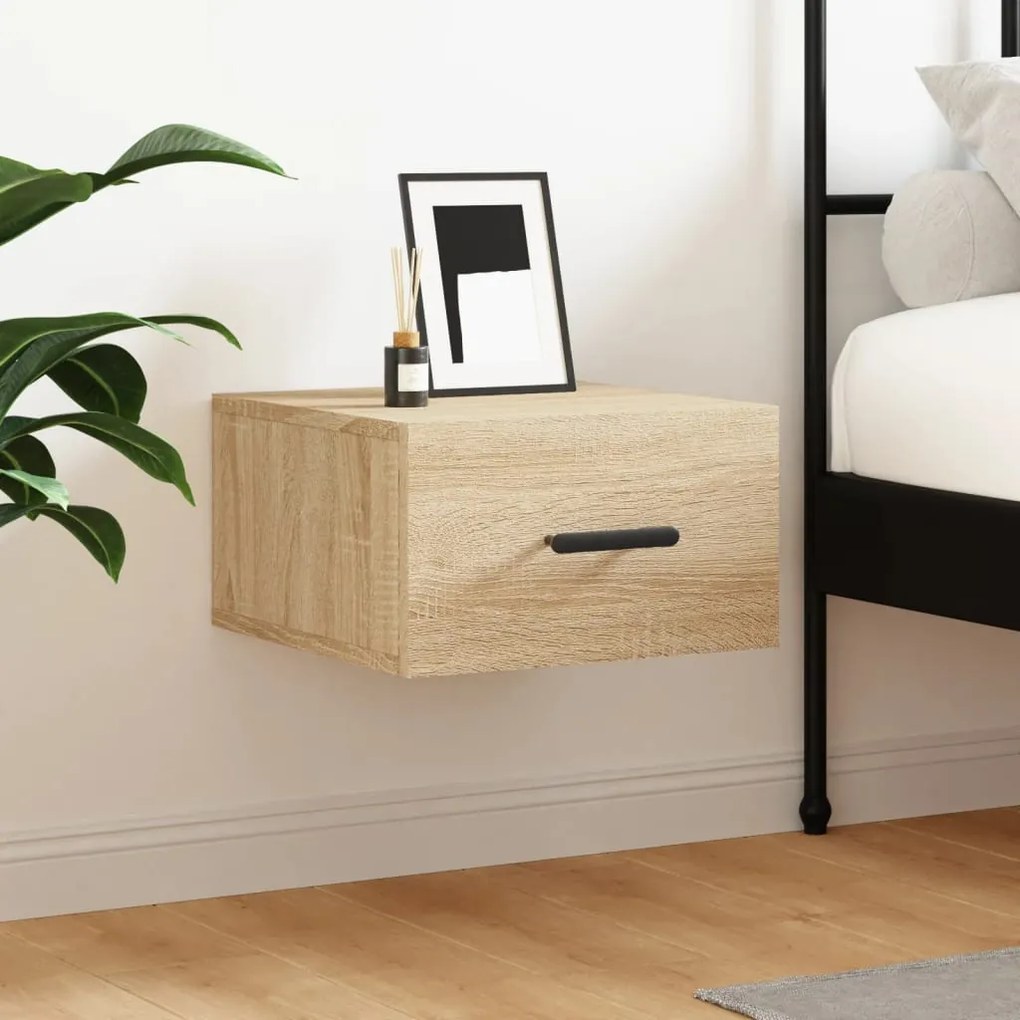 vidaXL Κομοδίνα Επιτοίχια Sonoma Δρυς 35 x 35 x 20 εκ.