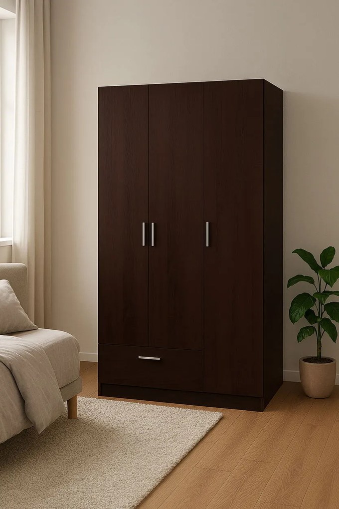 Ντουλάπα Wilson 3DS τρίφυλλη-Wenge