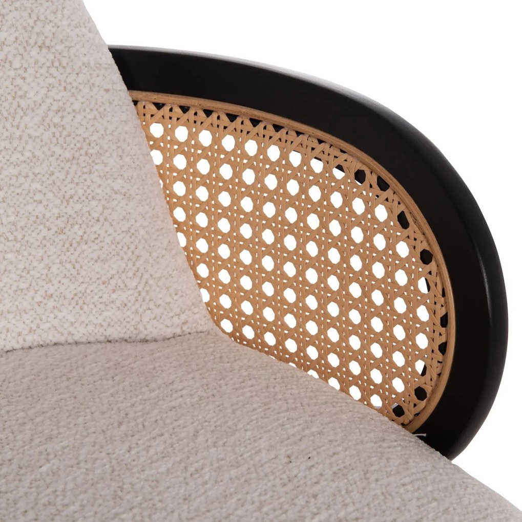Σκαμπό μπαρ BECKER Περιστρεφόμενο Εκρού Ύφασμα & Plywood Μαύρο 50x52x100Υεκ. 2αδα 50x52x100 εκ.