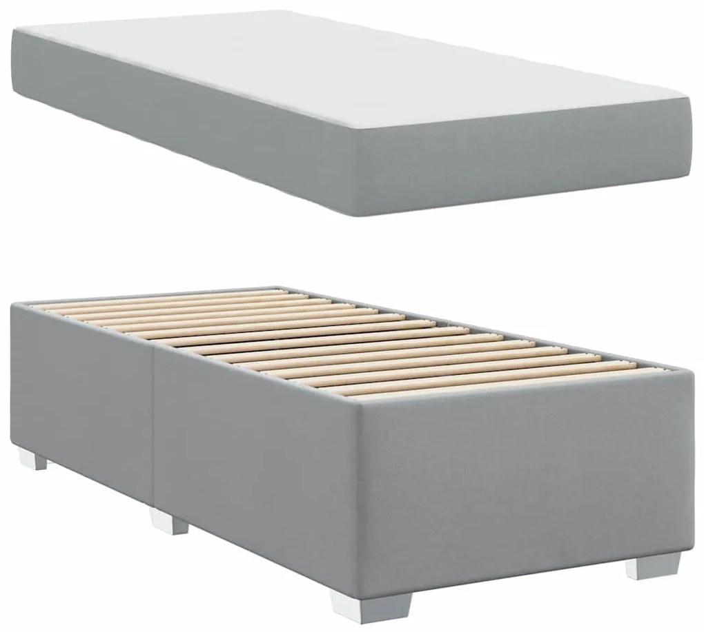 vidaXL Σκελετός Κρεβατιού με στρώμα Ανοιχτό γκρι 80 x 200 cm ύφασμα