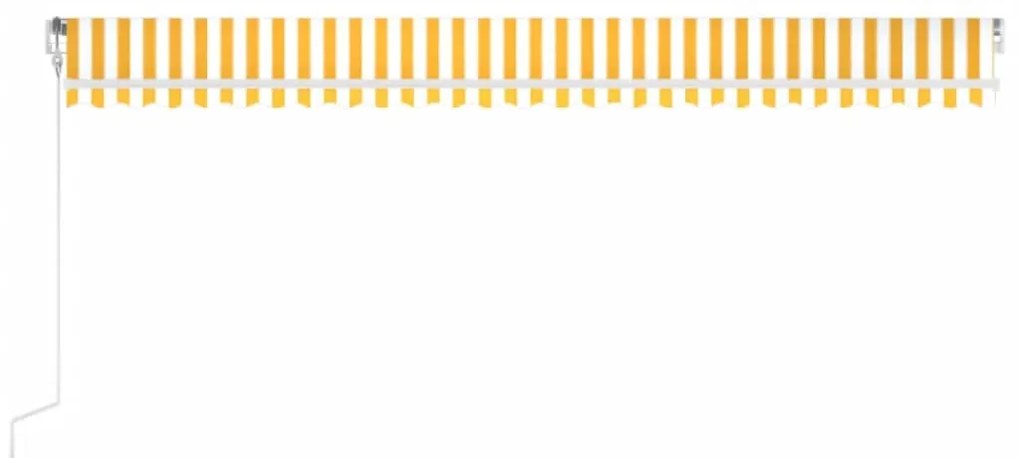 vidaXL Τέντα Αυτόματη με LED&Αισθητήρα Ανέμου Κίτρινο/Λευκό 600x350εκ.
