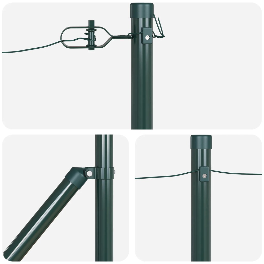 vidaXL Στυλίσκοι Φράχτη με Σφήνα 52 τεμ Ø32 mm 80 cm Γαλβανισμένο Χάλυβα