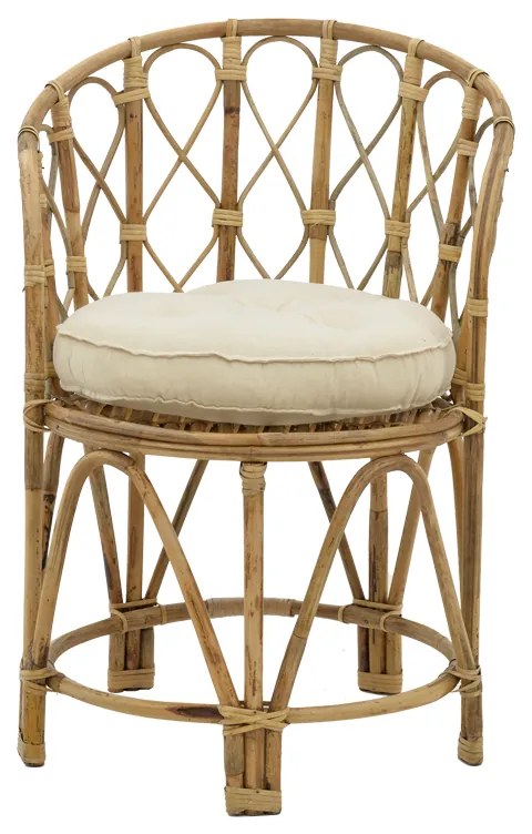 ΠΟΛΥΘΡΟΝΑ ROSTAN INART ΦΥΣΙΚΟ RATTAN ΜΕ ΜΑΞΙΛΑΡΙ 60X46X80ΕΚ