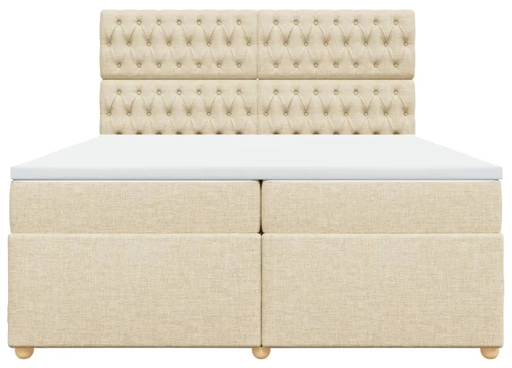 ΚΡΕΒΑΤΙ BOXSPRING ΜΕ ΣΤΡΩΜΑ ΚΡΕΜ 200X200 ΕΚ. ΥΦΑΣΜΑΤΙΝΟ 3293699