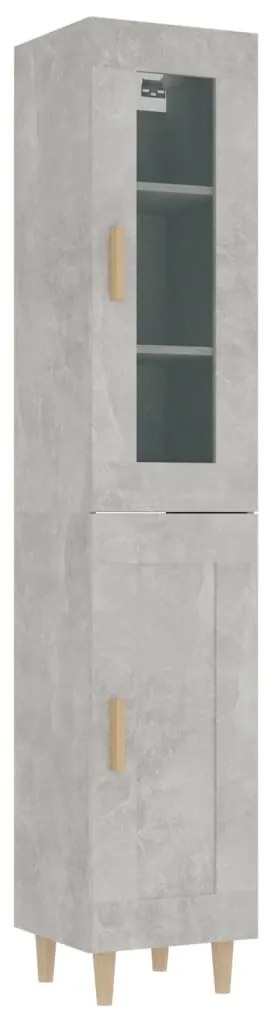 vidaXL Ντουλάπι Γκρι Σκυροδέματος 34,5x34x180 εκ. Επεξεργασμένο Ξύλο