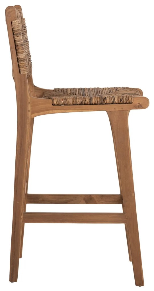 ΣΚΑΜΠΟ ΜΠΑΡ WALTER  ΞΥΛO TEAK ΣΕ ΦΥΣΙΚΟ-ΨΑΘΑ 46x55x105Υ εκ.