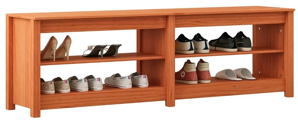 vidaXL Πάγκος για παπούτσια με ράφι Κερωτό καφέ 160 x 36,5 x 50 εκ.