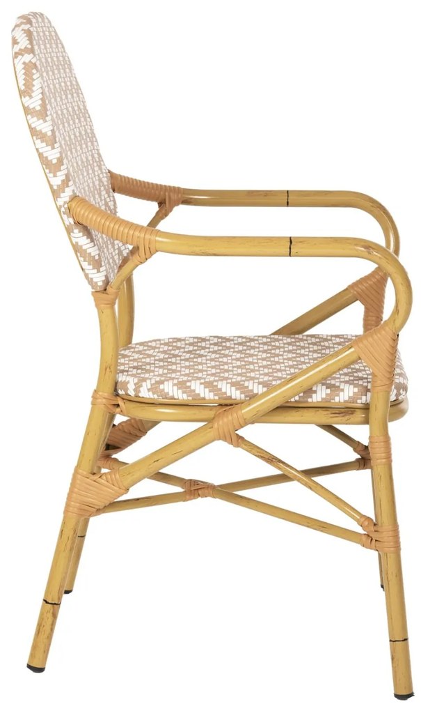 Καρέκλα - Πολυθρόνα C5928.03 Αλουμινίου Bamboo Look Φυσικό - Λευκό 55x58x95 εκ. 55x58x95 εκ.