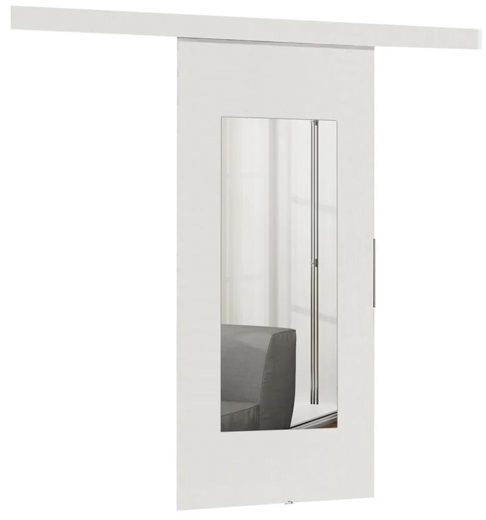 Συρόμενες πόρτες Dover 132, 37 kg, Άσπρο, Πλαστικοποιημένη μοριοσανίδα, Καθρέφτης, Αλουμίνιο | Epipla1.gr