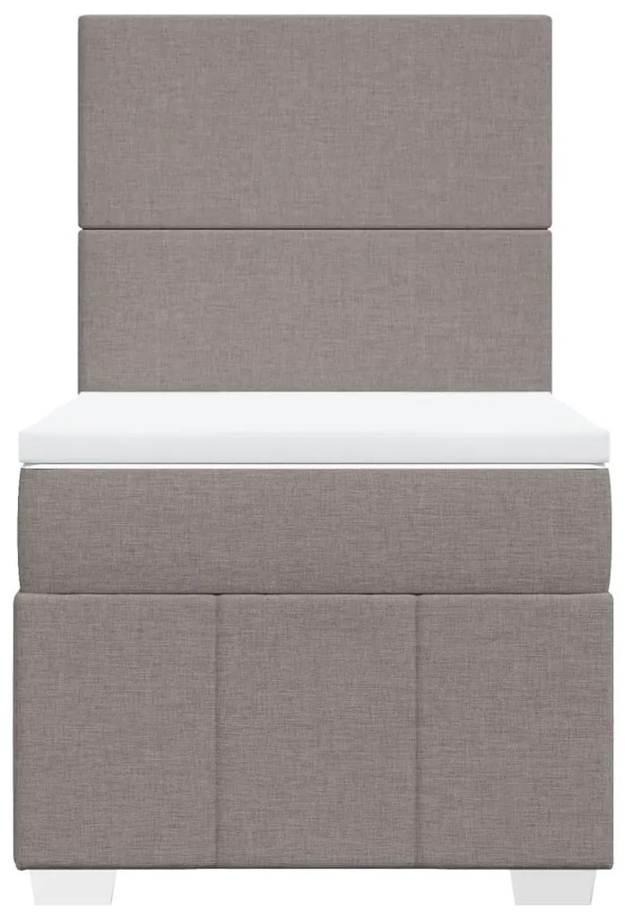 Κρεβάτι Boxspring με Στρώμα Taupe 100 x 200 εκ. Υφασμάτινο - Μπεζ-Γκρι