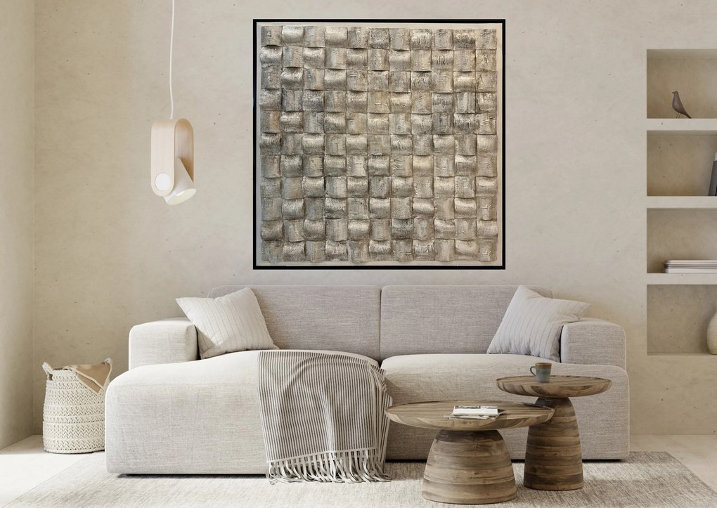Painting S Line 120 x120 Πίνακας3D τεχνοτροπία με ύφασμα S4107-0M