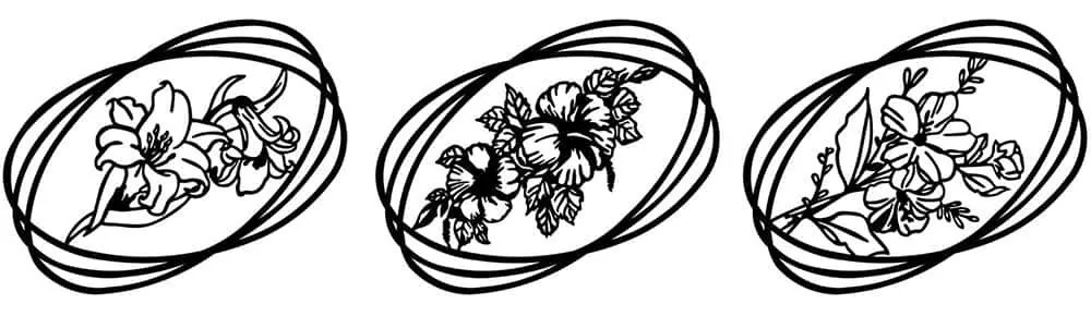 Διακοσμητικό Τοίχου Flowers (Σετ 3Τμχ) 899SKL2484 60x45cm Black Wallity Μέταλλο