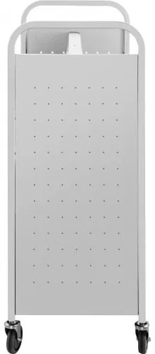VEVOR Book Cart, 200lbs Library Cart, 35x19x49 Inch Rolling Book Cart Double Sided W-Shaped Sloped Shelves with 4-Inch Lockable Wheels, for Home Shelves Office and School Book Truck in White