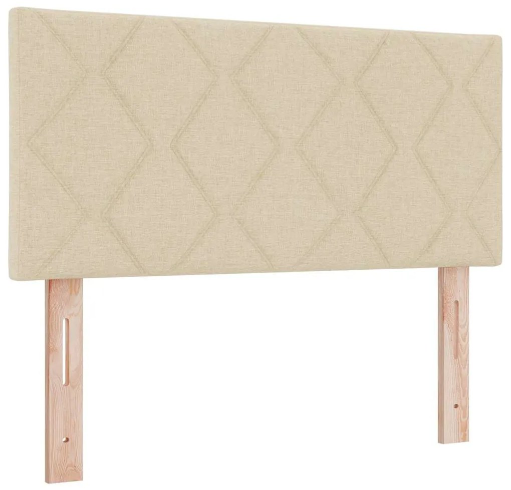 vidaXL Κρεβάτι box spring με στρώμα με στρώμα Κρεμ 100 x 200 cm ύφασμα
