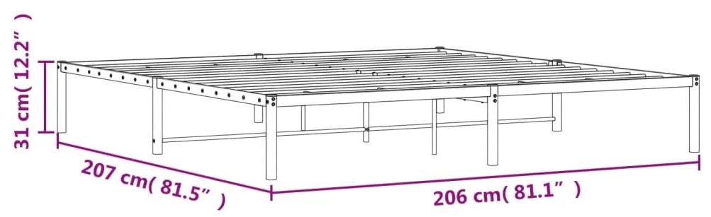 Πλαίσιο Κρεβατιού Λευκό 200 x 200 εκ. Μεταλλικό - Λευκό