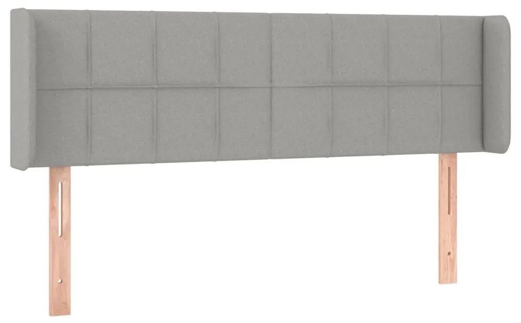 Κεφαλάρι Κρεβατιού LED Ανοιχτό Γκρι 147x16x78/88 εκ. Υφασμάτινο - Γκρι