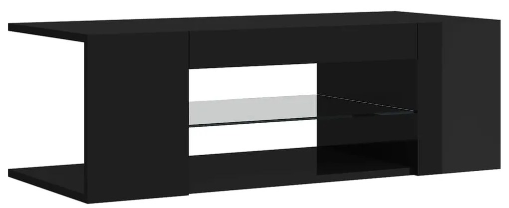 vidaXL Έπιπλο Τηλεόρασης με LED Γυαλιστερό Μαύρο 90x39x30 εκ.