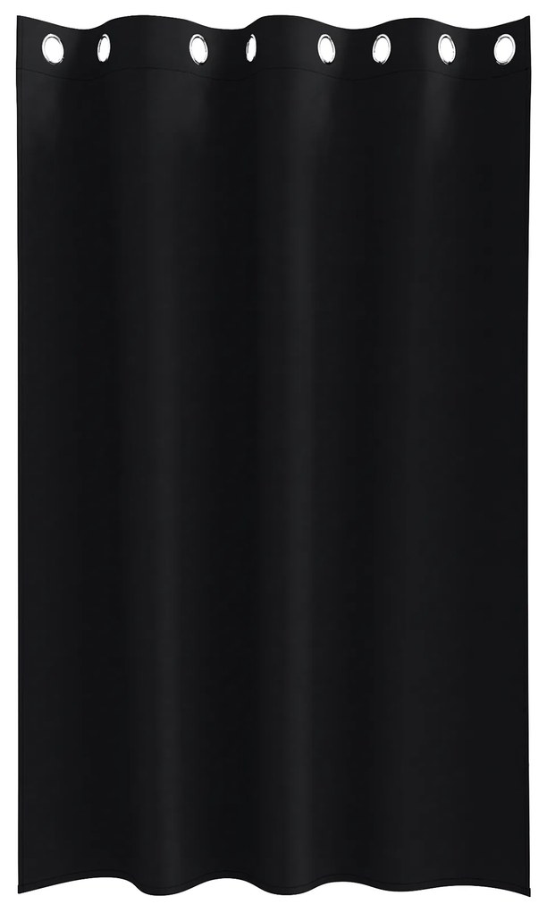 vidaXL Κουρτίνες με κουρτίνες 2 pcs Μαύρο 175 x 140 εκ. Πολυεστέρας