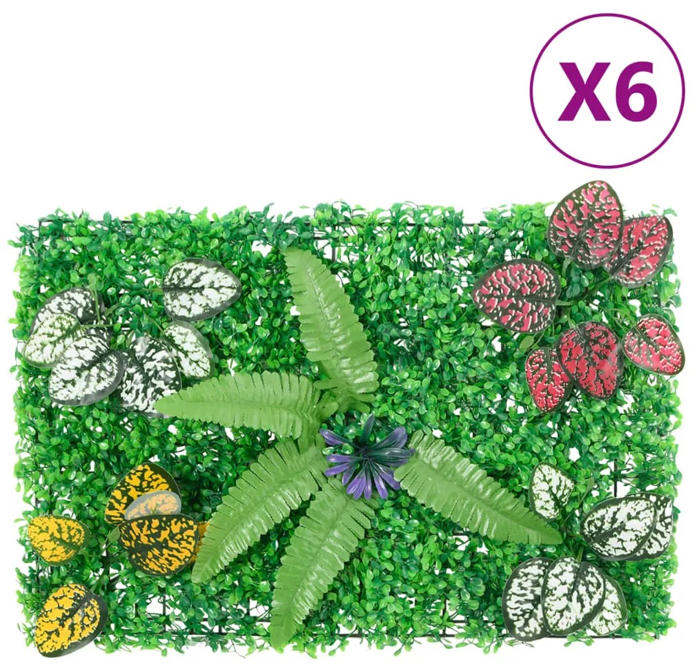  vidaXL Φράχτης 6 τεμ. Πράσινος 40 x 60 εκ. από Τεχνητό Φυτό