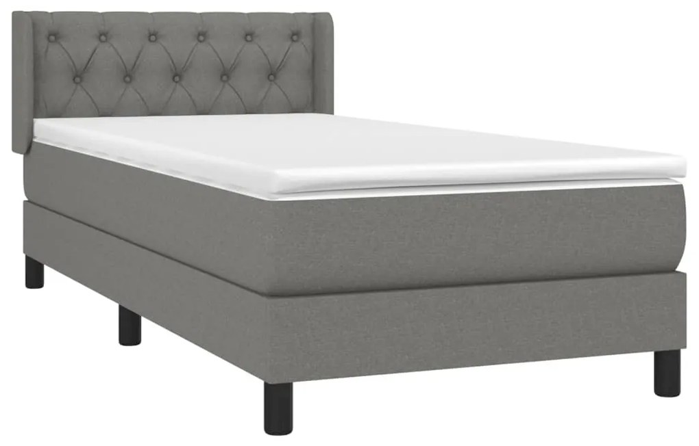 ΚΡΕΒΑΤΙ BOXSPRING ΜΕ ΣΤΡΩΜΑ ΣΚΟΥΡΟ ΓΚΡΙ 80X200 ΕΚ. ΥΦΑΣΜΑΤΙΝΟ 3129906