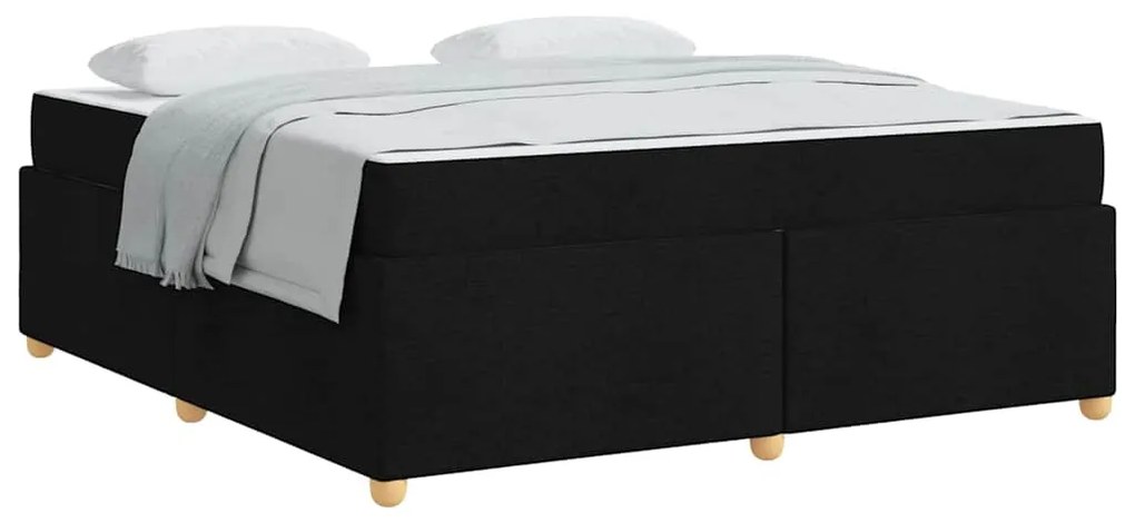 vidaXL Σκελετός κρεβατιού με στρώμα Μαύρο 180 x 200 cm ύφασμα