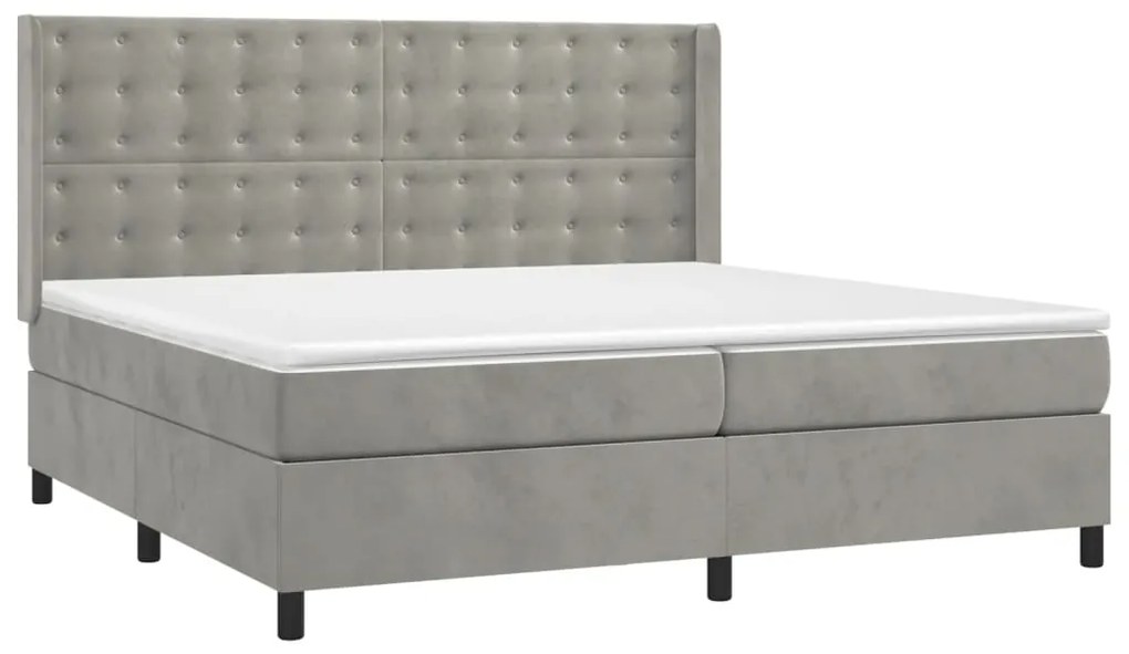 ΚΡΕΒΑΤΙ BOXSPRING ΜΕ ΣΤΡΩΜΑ ΑΝΟΙΧΤΟ ΓΚΡΙ 200X200 ΕΚ. ΒΕΛΟΥΔΙΝΟ 3132939