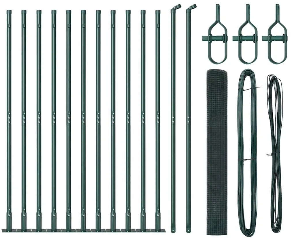 vidaXL Στύλος Περιφράξεων Πράσινο 25 x 1,2 m (16 x 16 mm πλέγμα)